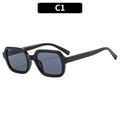 Klassische Retro Quadratische Sonnenbrille in C1 Schwarz mit dunkelgrauen Gläsern - Schwarzer Rahmen Schwarz Graue Gläser