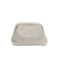 Elegante borsa a nuvola con strass grigio chiaro e finitura in cristallo scintillante - Argento