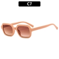 Retro Rechteck-Sonnenbrille mit dickem Rahmen in Nude-Rosa und braunem Verlauf - Beige-Rosa Rahmen Verlaufs-Tee-Gläser