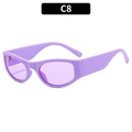 Gafas de sol Y2K moradas estilo ojo de gato futuristas con lentes de degradado - Montura Morada Mate Lentes Moradas (C8)