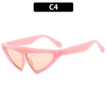 Gafas de sol triangulares rosas con lentes naranjas y detalles metálicos plateados - Rosa Gelatina Lente Té
