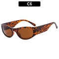 Gafas de sol estilo Y2K con montura de leopardo y lentes marrones en fondo blanco - Montura Leopardo Lente Té (C6)
