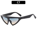 Gafas de sol ojo de gato negras con lentes de degradado azul y naranja intenso - Marco Negro / Lente Azul-Amarillo