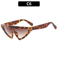 Lunettes de soleil œil de chat triangulaires léopard avec verres dégradés marron - Monture Léopard / Verres Thé