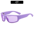 Y2K style wraparound sports sunglasses in lavender purple finish for women - Matte Purple Frame Purple Lens