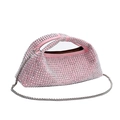 Sac à main rose orné de strass avec chaîne argentée pour soirée chic et cocktail - Rose