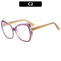 Montatura occhiali TR90 cat-eye oversize viola sfumato e stanghette ambra gialla - C2-Montatura Sfumata Viola Aste Tè