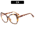 Classic tortoise shell TR90 eyeglasses frame in C4 pattern with large square lens shape - C4-Top Demi Bottom Khaki
