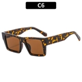 Occhiali da sole quadrati retrò tartarugati con lenti colorate marroni - Montatura Leopardata Lenti Te (C6)