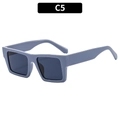 Occhiali da sole squadrati retrò blu-grigio con lenti scure e montatura spessa - Montatura Blu Lenti Grigie (C5)