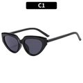 Vintage Y2K γυαλιά ηλίου cat eye με γυαλιστερό μαύρο σκελετό και χοντρούς βραχίονες - Μαύρος Σκελετός Γκρι Φακός