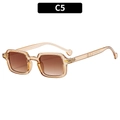 Y2K square sunglasses with transparent tea frame and brown gradient lenses for women - Champagne Frame / Tea Lens