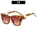 Square tortoiseshell sunglasses with brown gradient lenses and gold metal cutout arms - Hawksbill Frame Gradient Brown