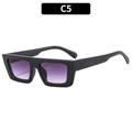 Rectangle black frame sunglasses with purple gradient lenses and silver X detail - Black Frame Gradient Grey Lens