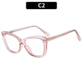 Eleganti occhiali anti-luce blu cat-eye con montatura in TR90 rosa trasparente - Tè Trasparente