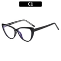 Occhiali anti luce blu stile cat-eye con montatura nera lucida, modello C1 - Montatura nero lucido