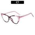 Occhiali anti-luce blu cat-eye con montatura tartarugata e rosa trasparente C7 - Patchwork Tartarugato Rosa