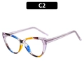 Cat-Eye Brillenrahmen in Lila mit blau-gelbem Farbspritzmuster aus robustem TR90 Material - Lila Schildpatt-Patchwork