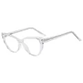 Occhiali anti-luce blu cat-eye trasparenti in TR90 con anima in metallo rinforzata - Trasparente