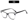 Gafas de luz azul ojo de gato con montura transparente y contraste negro de mujer - Negro y Transparente