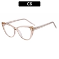 Cat-Eye-Brillengestell in transparentem Champagner mit Blaulichtfilter und Federscharnier - Helltee