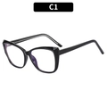 Occhiali anti-luce blu cat-eye con montatura nera in TR90 e bordi geometrici - Montatura nero lucido