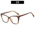 Cat eye blue light blocking glasses with tortoise shell frame and transparent lenses - Amber Tortoise