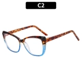 Occhiali anti-luce blu cat-eye con montatura sfumata tartaruga e blu stile C2 - Sfumato Blu Tartarugato