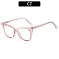 Stylish cat-eye TR90 eyeglasses frame in transparent pink with metal core temples - Transparent Pink