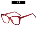 Occhiali cat-eye anti luce blu con montatura TR90 rosso trasparente e cerniere a molla - Borgogna