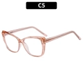 Monture de lunettes œil de chat chic en TR90 rose pêche transparent avec branches renforcées - Monture Rose Clair