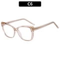 Lunettes œil de chat TR90 anti-lumière bleue en couleur champagne transparent style C6 - Monture Thé Clair