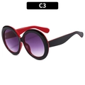 Fashionable round sunglasses in black and red contrast frame with purple gradient lenses - Black Red Frame Purple Gradient Lens (C3)