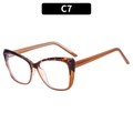 Monture de lunettes œil de chat anti-lumière bleue avec motif écaille sombre et charnières - Dégradé Thé Écaille