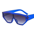 Gafas de sol deportivas geométricas azul translúcido con lentes grises degradados - Montura Azul Lente Gris Degradado