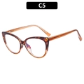 Cat eye TR90 glasses frame in stylish tortoiseshell C5 finish with clear lenses - Demi Brown Gradient (C5)
