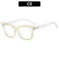 Gafas anti luz azul cat-eye TR90 con montura transparente y detalles amarillos - Amarillo Transparente