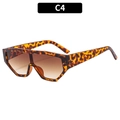 Geometric leopard print sunglasses with brown gradient lenses in C4 color variant - Leopard Frame / Tea Lens