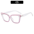 Gafas Cat Eye TR90 con montura transparente y detalles de pintura rosa - Rojo Transparente