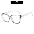 Gafas anti luz azul Cat Eye TR90 con montura transparente y detalles interiores negros - Negro Transparente