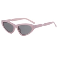 Cat eye sunglasses with pink translucent twisted frames and dark grey lenses for women - Jelly Grey