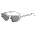 Gafas de sol cat eye con montura gris transparente y patillas con diseño de espiral - Gris ahumado
