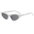 Chic cat eye sunglasses featuring white twisted frames and dark grey lenses for women - Solid White Grey Lens