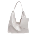 Sac hobo blanc crème avec une petite pochette assortie et une bandoulière réglable - Blanc