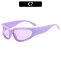 Occhiali da sole sportivi Y2K futuristici color lavanda con montatura aerodinamica - Montatura Viola Lenti Viola (C7)