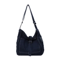 Vintage dunkelblaue Denim-Tragetasche mit großer Fronttasche und verstellbarem Gurt - Dunkelblau