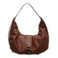 Vintage braune Tragetasche aus Leder mit silbernen Sternnieten und Metallschnalle - Braun