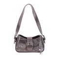 Borsa hobo metallica stile punk Y2K con ciondolo a stella e fibbia con borchie argento - Metallizzato