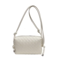Chic cream white woven crossbody pillow bag featuring a signature knotted shoulder strap - Off-white