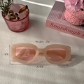 Gafas de sol retro ovaladas cat-eye de resina crema con lentes rosas para estilo callejero - Rosa Gelatina